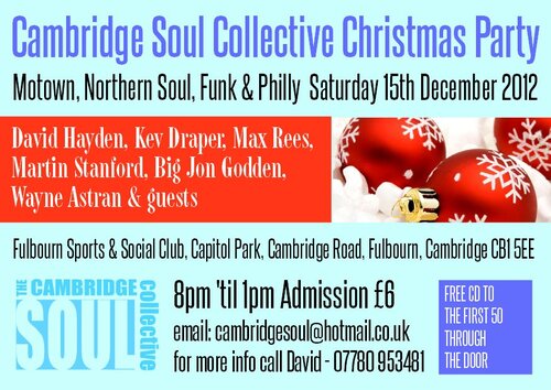 cambridge soul collectives christmas party 2012 sat 15th dec