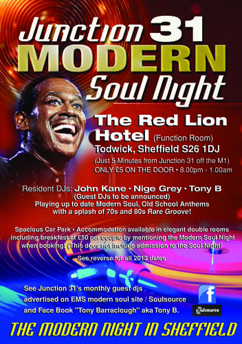 junction 31 sheffields modern soul night !! saturday april 27th !!