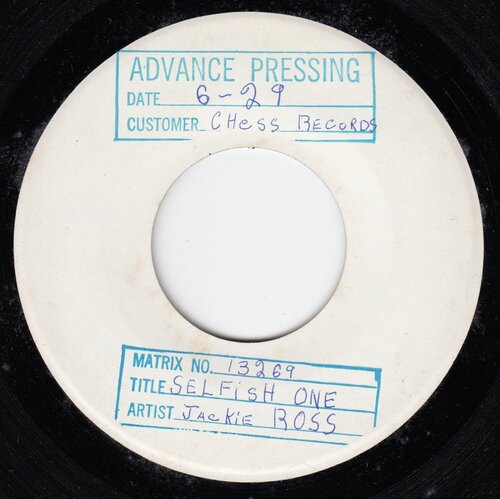 jackie ross   'selfish one'  (chess advance pressing)