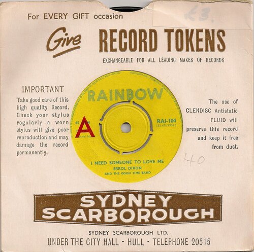 errol dixon i need someone to love me rainbow rai-104