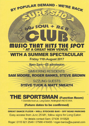 sure-shot 60's soul & r & b club, long eaton, nottingham