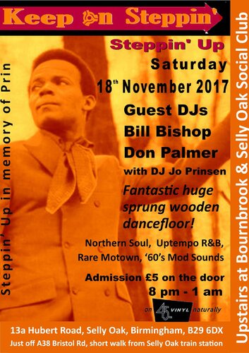 Steppin' Up. Sat 18 November, Bournbrook & Selly Oak Social Club