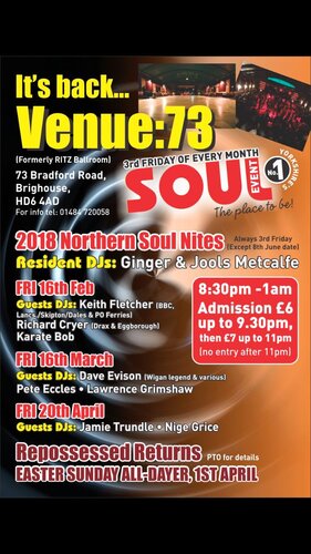 Venue 73 Friday 19th Jan