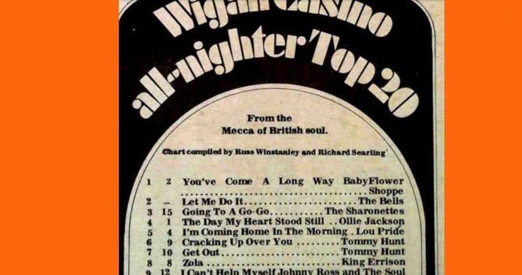 Record Mirror Northern Soul Chart 1975 - Wigan Casino Top 20 magazine cover