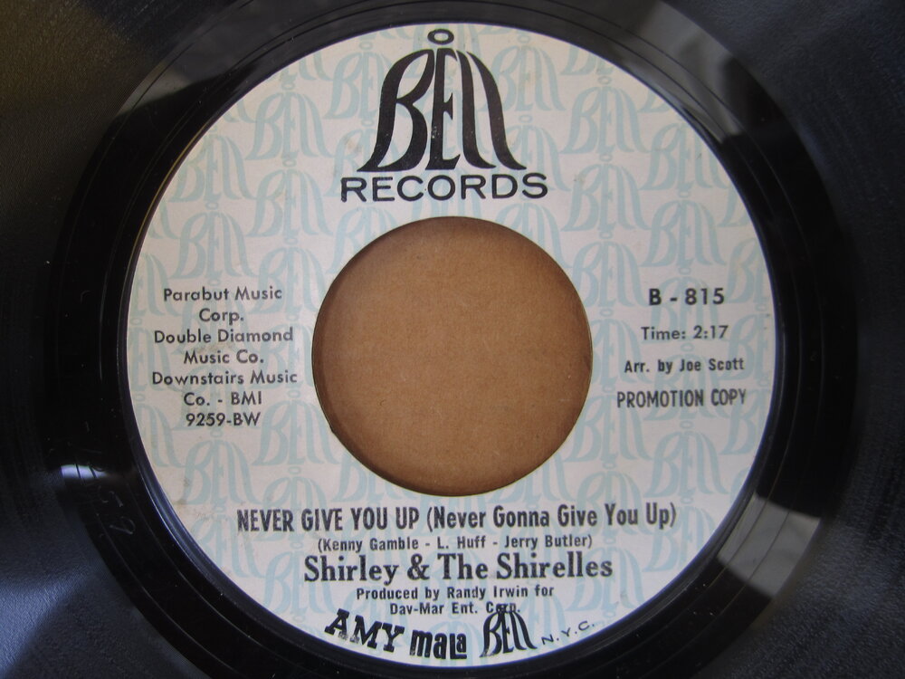 Shirley & the Shirelles - never give you up BELL.JPG