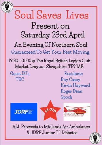 Soul Saves Lives at MDRBL Saturday 23rd April 22