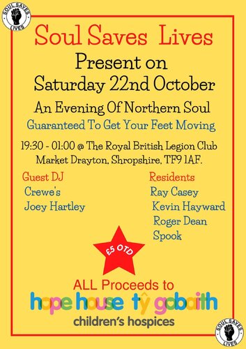 Soul Saves Lives @ Market Drayton Royal British Legion