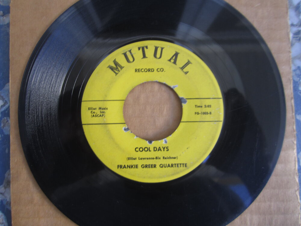 Frankie Greer Quartette - cool days MUTUAL RECORDS CO..JPG