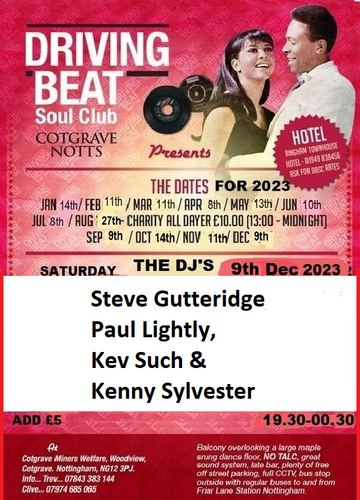 Notts northern soul - Saturday 09 December 2023