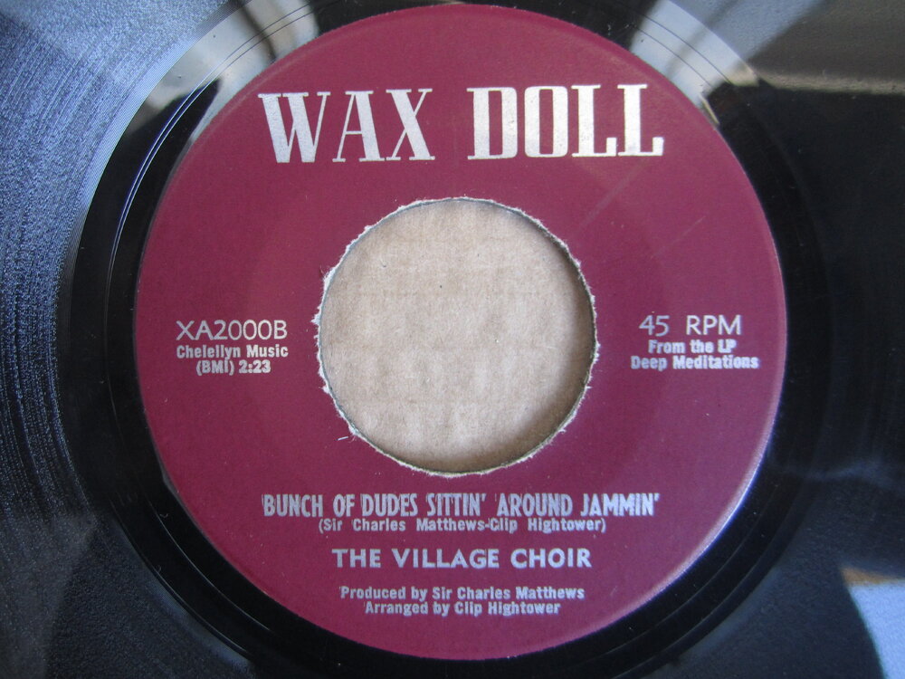 Village Choir - bunch of dudes sittin' around jammin' WAX DOLL.JPG