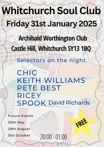 Whitchurch Soul Club ( Shropshire)- Friday 31st January