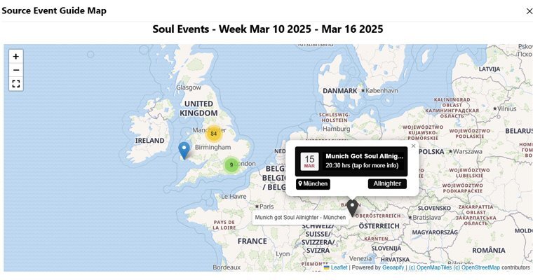 Soul Events Map - Weekend Heads Up - 14 March 2025